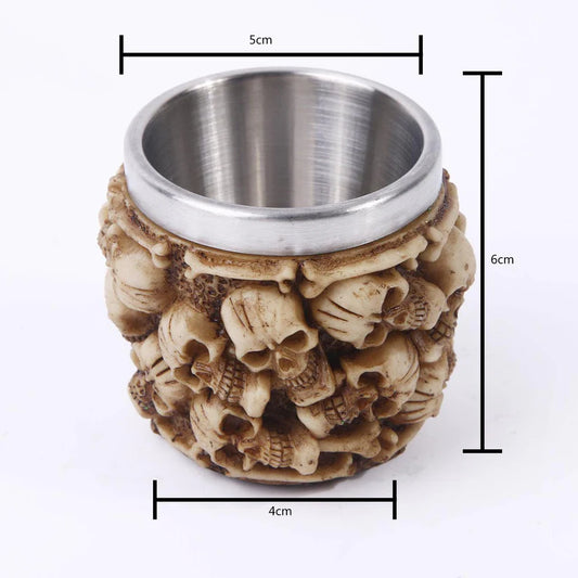 Bone Mountain Mini Skull Shot Glass – 6 cm Stainless Steel Cup