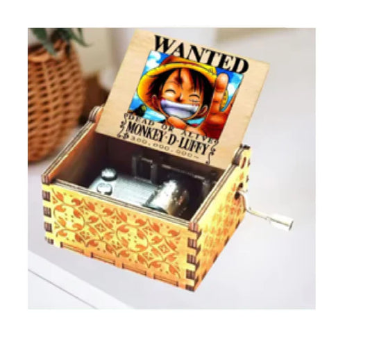 One Piece Luffy Wanted Poster Music Box - Golden Crank