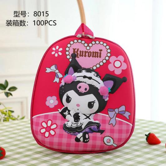 Kuromi Mini Backpack – 3D Applique Pink Kids Bag, Lightweight Daypack