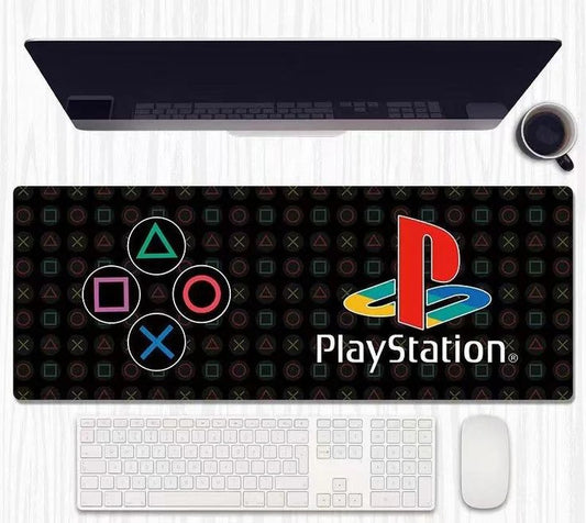 PlayStation Controller Icons Desk Mat - PS Buttons Logo Gaming Wide Pad