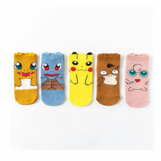 Pokémon Cartoon Character Ankle Socks Set (Pack of 5)