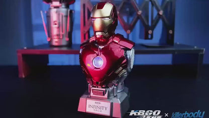 Marvel Iron Man MK4 Active Edition Bluetooth Speaker with LED Lights | Mecha Theme Desktop Collectible
