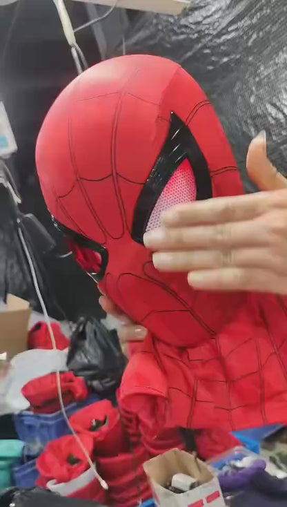 Spider-Man LED Mask with Touch & Jaw Control – Light-Up Eye Cosplay