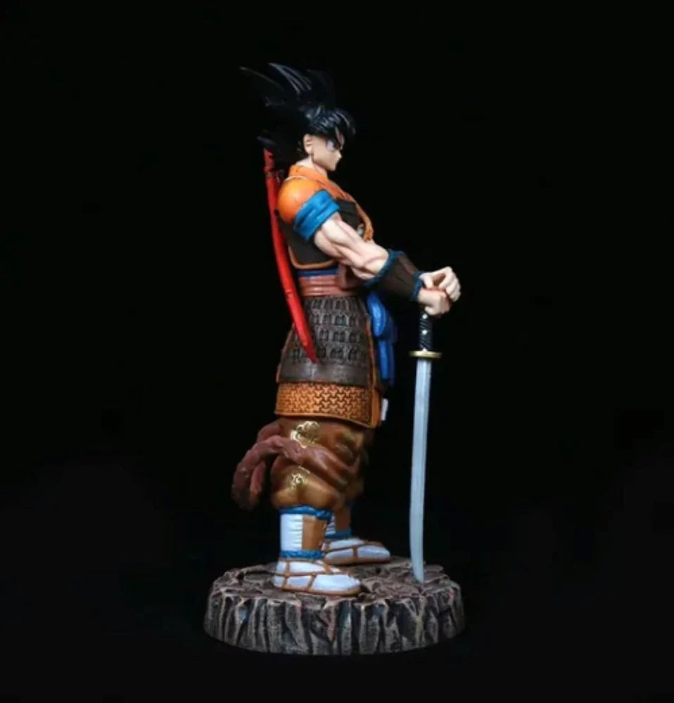 Dragon Ball Samurai Goku 29 cm PVC Statue with Katana and Stone Base