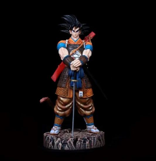 Dragon Ball Samurai Goku 29 cm PVC Statue with Katana and Stone Base