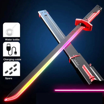 Sword katana - musical and rechargeable and lights - multi color - smoke and c type charging sword
