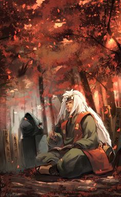 Naruto Jiraiya Wall Hanging Scroll – Autumn Rest Sannin Sage Poster