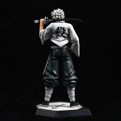 Wind Hashira Swordsman Figure – 30 cm Scarred Warrior with Katana on Base