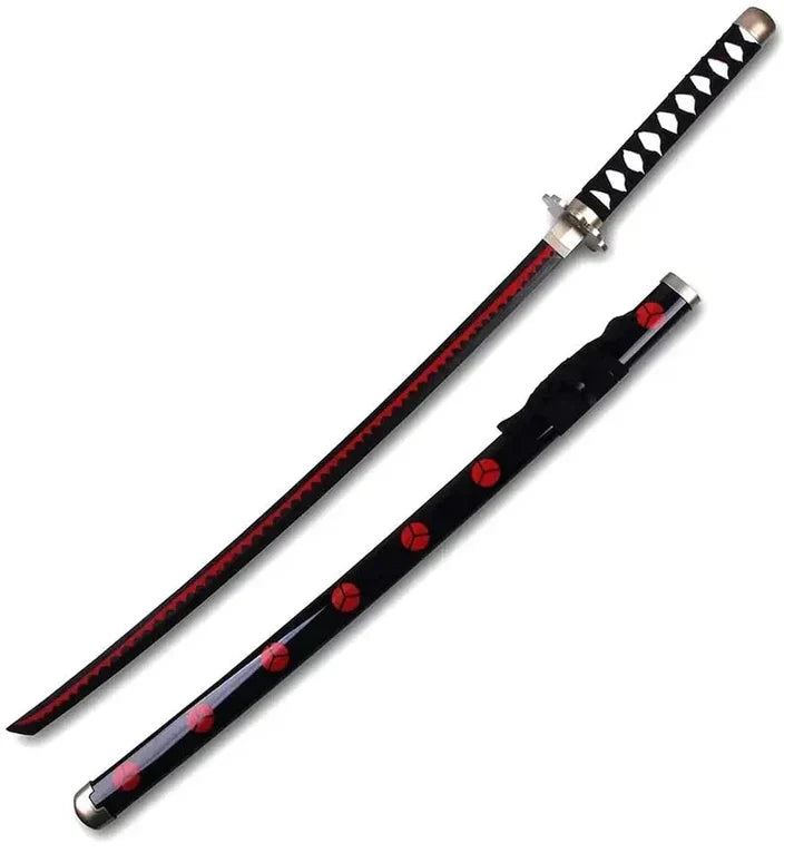 One Piece Zoro- Yubashiri  Anime Bamboo Wooden Katana – Black & Red Cosplay Collectible Prop